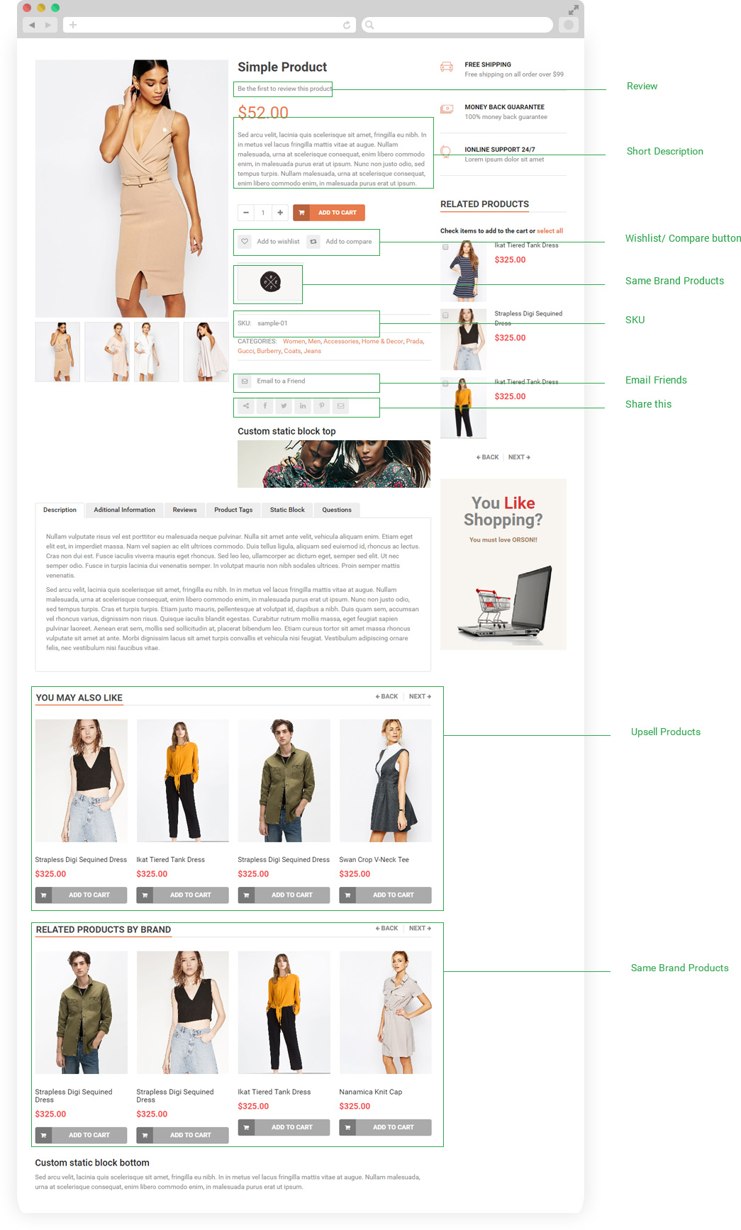 Enable/disable multiple options for product page